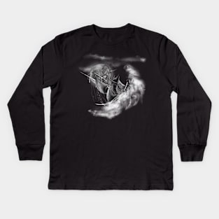 ship in storm Kids Long Sleeve T-Shirt